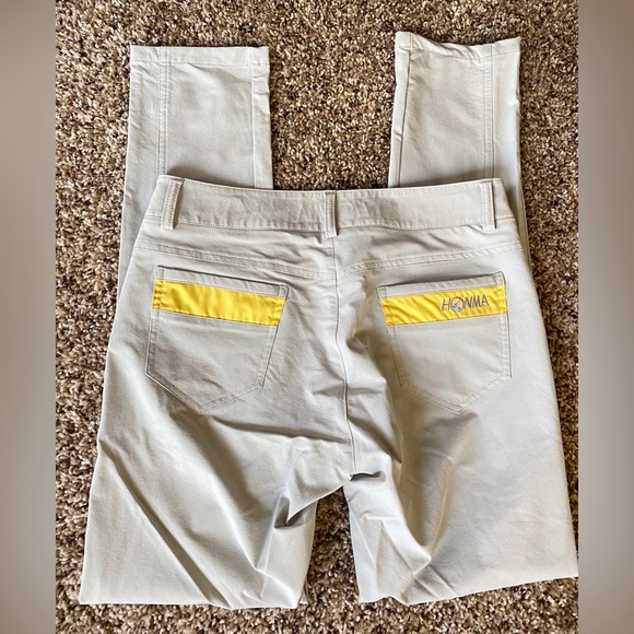 HONMA golf Pants in light grey and yellow. Super Lightweight. Women's M. skinny. - Picture 1 of 10